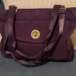 Baggallini nylon waterproof Shoulder /Crossover Purse Eggplant 10 L x 14 W
